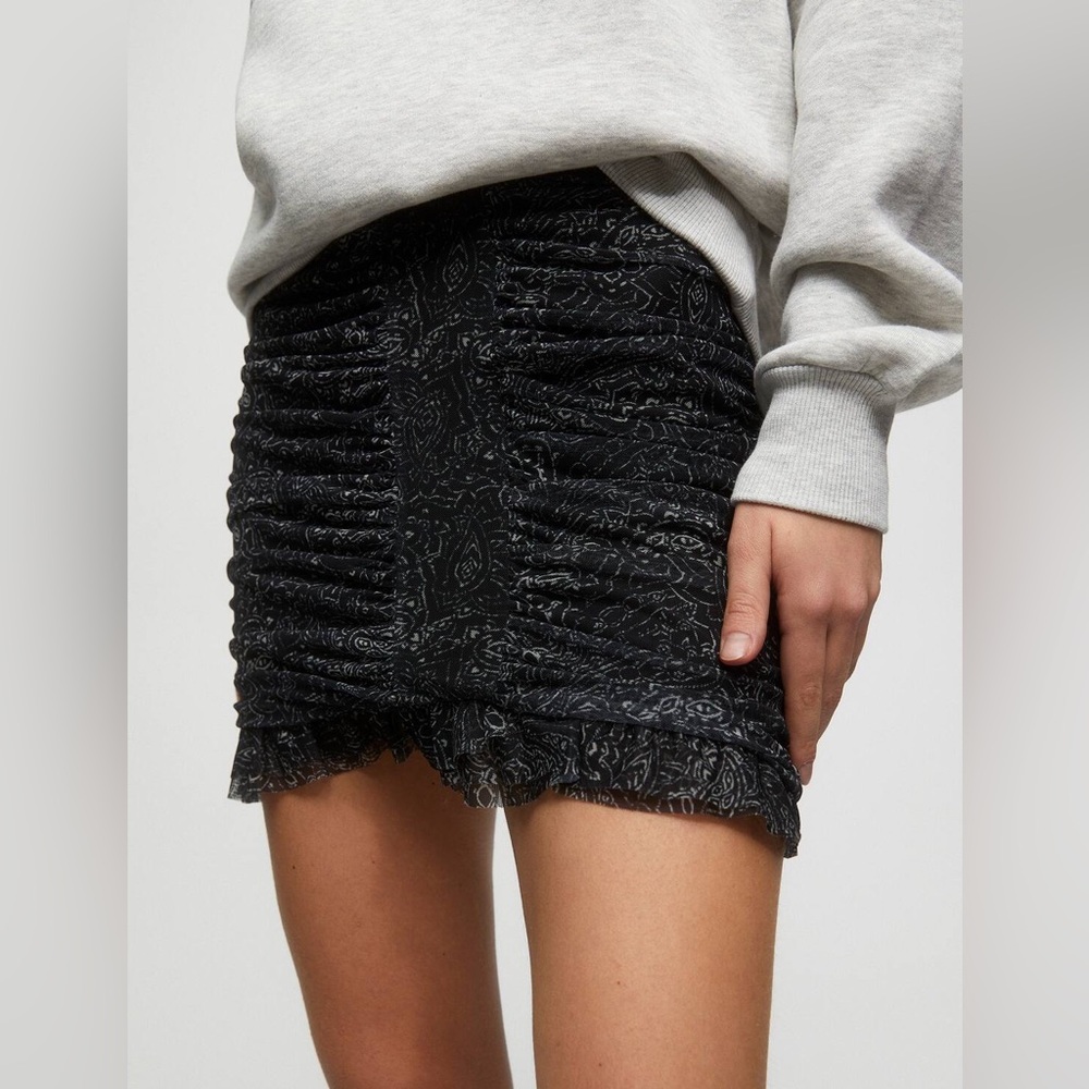 Pull&Bear Printed Tulle Mini Skirt